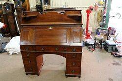 Antique Englisher Oak 9 Drawer Fall Front Desk