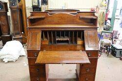 Antique Englisher Oak 9 Drawer Fall Front Desk