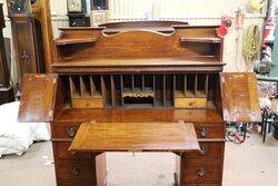 Antique Englisher Oak 9 Drawer Fall Front Desk