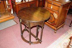 Antique Oak Half Round Gate Leg Hall Table 