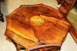 Antique Rosewood Inlaid Octagonal Occasional Table  