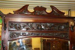 Quality Antique Mahogany Mirror Back Hall Stand 