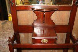 Quality Antique Mahogany Mirror Back Hall Stand 