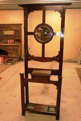 Small Antique Mahogany Mirror Back Hall Stand 