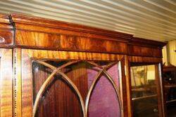 Antique Mahogany Breakfront 3 Door Display Cabinet