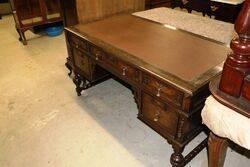 1920and39s Oak 5 Drawer Writing Desk 