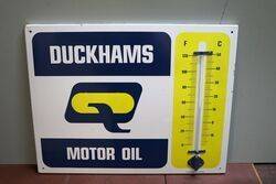 Vintage Duckhams Motor Oil Enamel Thermometer 