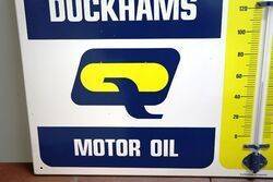 Vintage Duckhams Motor Oil Enamel Thermometer 