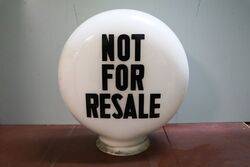 Genuine NOT FOR SALE Pill Shape Glass Petrol Pump Globe 
