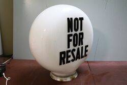 Genuine NOT FOR SALE Pill Shape Glass Petrol Pump Globe 