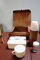 Vintage Motor Cycle Picnic Set in Leather Case 