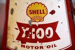 Vintage Pair of SHELL X100 Motor Oil Pourer Jugs 