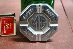 Rare MG Cars Chrome Plated Embossed Ash Tray