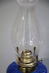 Antique Kerosene Lamp on Cast Iron Base 