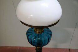 Antique Kerosene Lamp on Cast Iron Base 