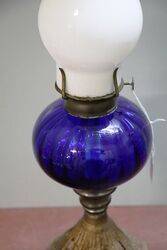 Antique Kerosene Lamp on Cast Iron Base 