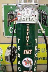 Stunning SATAM Twin Cylinder Clock Face Petrol Pump