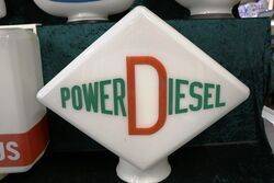 Original Glass Power Diesel Petrol Pump Advertising Globe    