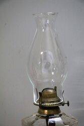 Vintage All Clear Glass Single Burner Oil Lamp 