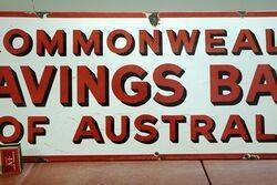 Genuine Commonwealth Bank Enamel Sign 