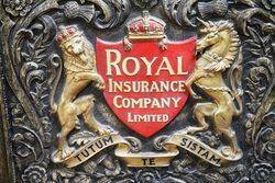 Antique Royal Insurance Company Embossed Plaster Plaque