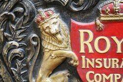 Antique Royal Insurance Company Embossed Plaster Plaque