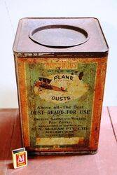 Antique Plane Dusts 20lbs Pictorial Tin 