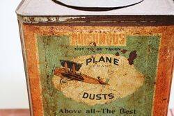 Antique Plane Dusts 20lbs Pictorial Tin 