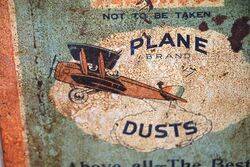 Antique Plane Dusts 20lbs Pictorial Tin 