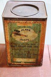 Antique Plane Dusts 20lbs Pictorial Tin 