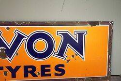 Vintage Avon Tyres Enamel Adv Sign 