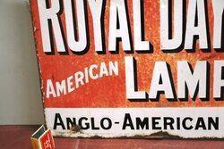 Antique Royal Daylight Lamp Oil Double Sided Enamel Sign 