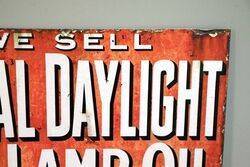 Antique Royal Daylight Lamp Oil Double Sided Enamel Sign 