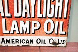 Antique Royal Daylight Lamp Oil Double Sided Enamel Sign 
