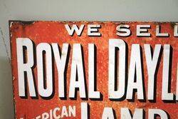Antique Royal Daylight Lamp Oil Double Sided Enamel Sign 