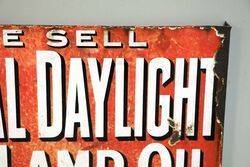 Antique Royal Daylight Lamp Oil Double Sided Enamel Sign 