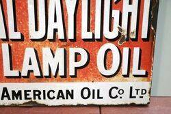 Antique Royal Daylight Lamp Oil Double Sided Enamel Sign 