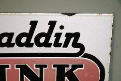 Vintage Aladdin Pink Paraffin Double Sided Enamel Sign 