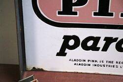 Vintage Aladdin Pink Paraffin Double Sided Enamel Sign 