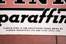 Vintage Aladdin Pink Paraffin Double Sided Enamel Sign 