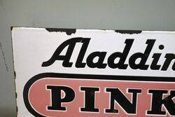 Vintage Aladdin Pink Paraffin Double Sided Enamel Sign 