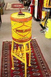 Vintage FIREZONE 4 gal Drum on Stand with 7 Bottles 