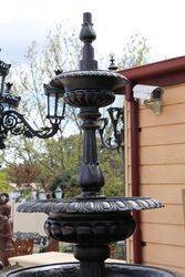 Cast Iron Three Tier Windsor Fountain on Lion Head Base 