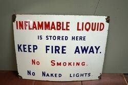 Vintage Inflammable Liquid Enamel Sign 