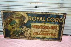 Antique Royal Cord Pictorial Tin Sign 
