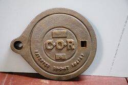 Vintage Cast Iron Sandblasted  COR Tank Cover 