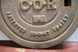 Vintage Cast Iron Sandblasted  COR Tank Cover 