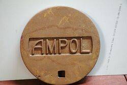 Vintage Cast Iron Sandblasted AMPOL Tank Cover