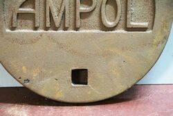 Vintage Cast Iron Sandblasted AMPOL Tank Cover