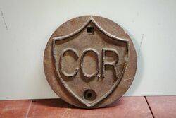 Vintage Cast Iron COR Tank Cover 